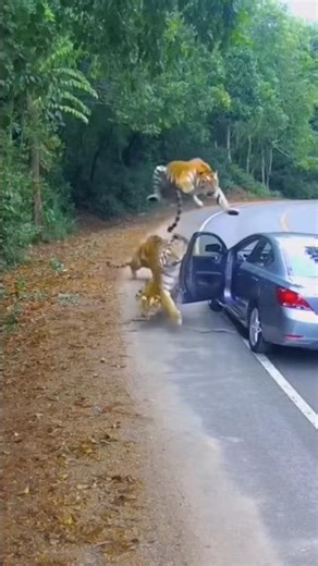 Flat Tire Turns Into A Tiger Close Call!