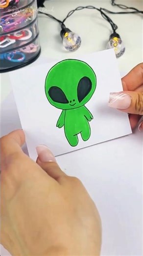 Make the Cutest Alien Sticker Today 👽 #diy #drawing #shorts #lovable Tutorial