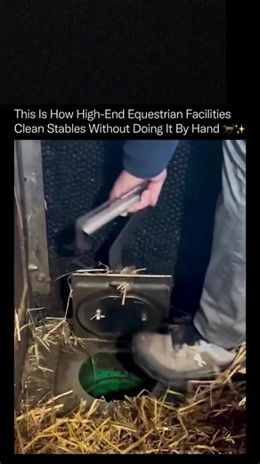 Most people would assume this level of cleanliness takes hours of manual labor every single day. Instead of shoveling and hauling bedding by hand, elite equestrian facilities install hidden underground vacuum systems directly beneath the stable floors. Used straw, dust, and waste are swept into discreet floor inlets, where powerful industrial motors pull everything through a sealed network of pipes to centralized collection point. The system is engineered to be quiet, hygienic, and efficient, ke