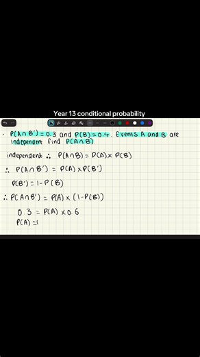Year 13 conditional probability exam question #maths #alevels #year13 #sixthform #mocks