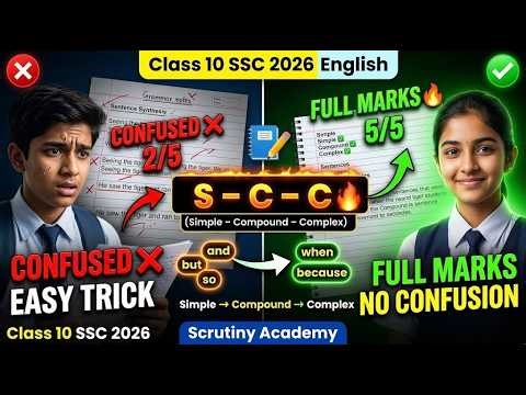 Sentence Synthesis (Simple, Complex, Compound) | Class 10 SSC English | Hindi exp | Scrutiny Academy