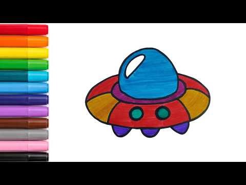 How to Draw UFO Step by Step | Easy Space Drawing