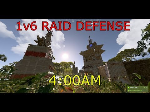 1v6 RAID DEFENSE AT 4AM - RUST