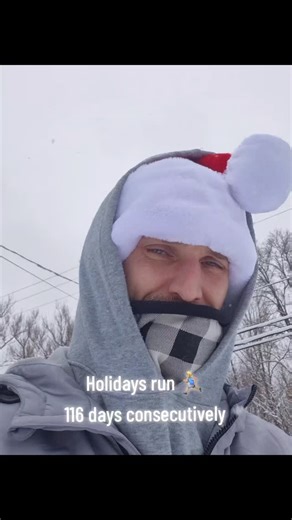 Dominic Rioux on Instagram: "HOLIDAYS RUN 🏃🏼‍♂️ 116 days running consecutively And I still can make it in the 6/km Without crampons on that morning snow Over 2800km ran in the past 4 month and I don't count the summer I ran Thank you very much People stopped, honk cheer up said hi Merry Christmas alot just like yesterday Thank you very much and happy Holidays to everyone May the day be good to good people 🫶🏻"