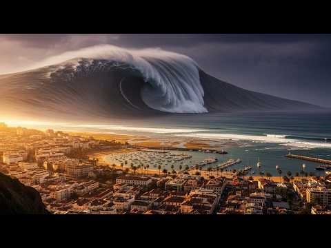 Massive Tsunami Hits Coastal City – AI Simulation Disaster Video