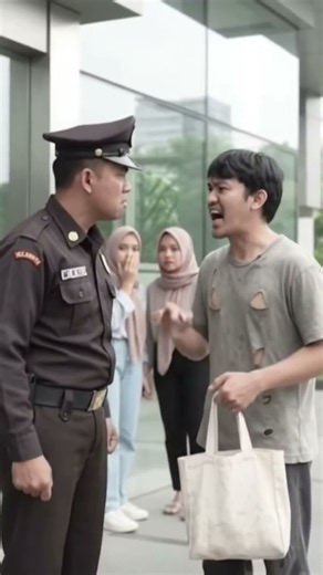 Gray-Uniformed Security Guard Acts Up, Visitor Finally Snaps and Gets Angry