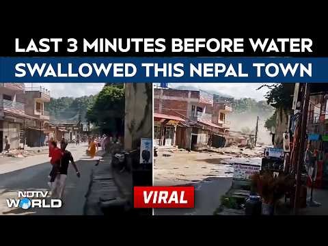 Nepal Floods | On Camera, Last 3 Minutes Before Water Swallowed Nepal's Trishuli Town