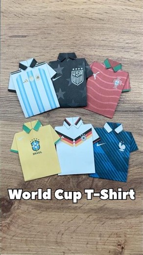 EASY ORIGAMI WORLD CUP T-SHIRT TUTORIAL | HOW TO MAKE ORIGAMI T-SHIRT STEP BY STEP | FIFA WORLD CUP