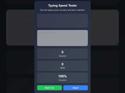 Build a Typing Speed Tester with HTML + JavaScript (Beginner Project)