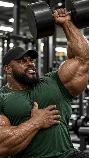 Heavy Dumbbell Overhead Shoulder Press! 😱💪 #shorts