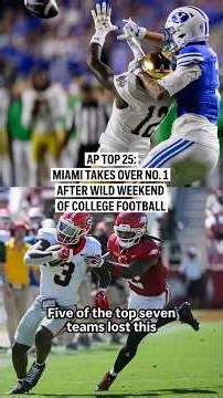 AP Top 25: Miami takes over No. 1 after wild weekend of college football