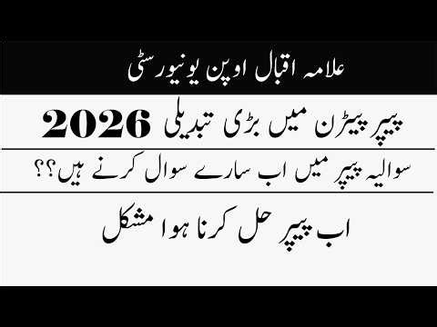 AIOU Paper Pattern Change 2026 | New Exam Pattern – No Choice, Attempt All Questions