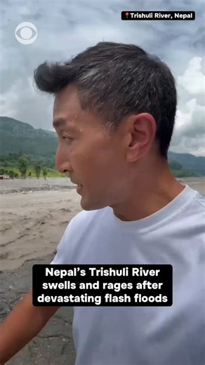 Nepal’s Trishuli River, which flows through central Nepal, churns with debris in the aftermath of devastating flash floods that swept through communities along the Nepal–Tibet border, CBS News’ @RamyInocencio reports. https://t.co/9jr2HZqOIK