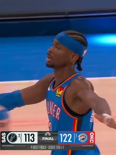 OKC RESPONDS‼️ Thunder hold off Spurs in Game 2 to tie WCF at 1-1 🔥