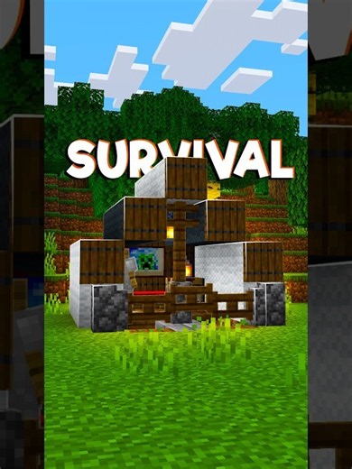 Minecraft Survival Tent Base....🤯 (World's Smallest Violin) #minecraft #shorts