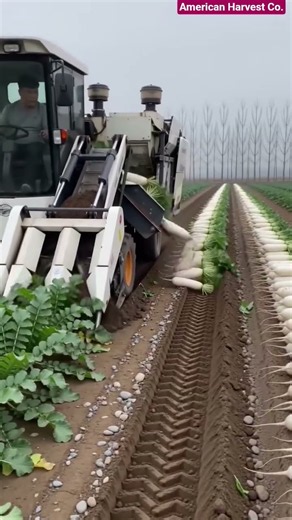 🚜 Automatic White Radish Harvesting Machine Skill 🥬 | Smart Agritech#shorts