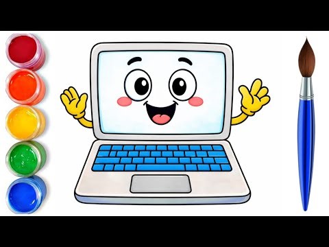 How to draw easy cute laptop | easy drawing step by step for kids 