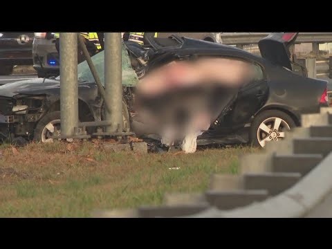 Car crashes in guardrail in metro Atlanta