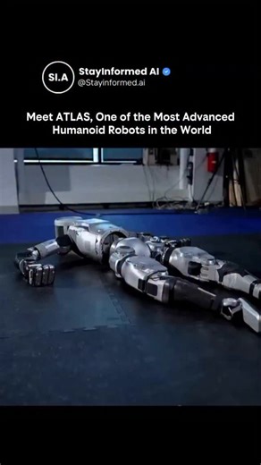Stay Informed AI on Instagram: "Atlas is a highly advanced humanoid robot developed by Boston Dynamics to push the limits of how robots move and balance. Unlike traditional robots that move slowly and stiffly, Atlas is built for dynamic motion—it can walk, run, jump, climb, and recover from slips or pushes while staying upright. It’s best known for performing parkour-style movements and backflips, showing a level of agility that’s extremely rare in robotics. The robot relies on a mix of cameras,