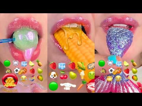 Most ASMR Satisfying Eating Emoji Food Challenge Compilation