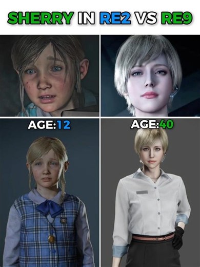 Sherry in RE2 vs Leon in RE9💀#shorts
