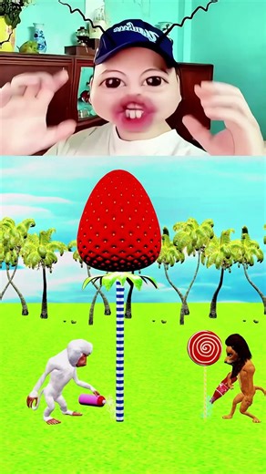 The Baboon vs the Lion 🍬 Who Will Get the Giant Candy Minecraft Animation #shorts