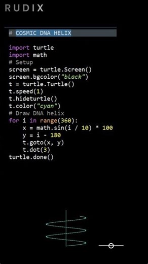 COSMIC DNA HELIX Using Python Turtle