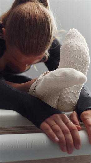 Your reformer rotation just dropped. Studio socks included. ft. _Transcend Stirrup Legging _Freestyle Track Pant _Salutation Stash Capri _Reset Rib Split Flare _Pilates Grip Socks