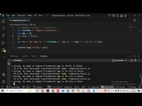 Lecture 9 Template Literal and Interpolation
