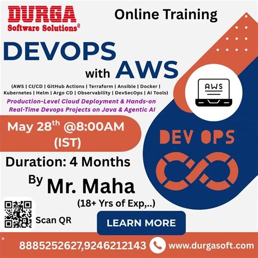 DEVOPS with AWS Online Training @ DURGASOFT #durgasoftware #durgasoft #durgasoftonine #shorts