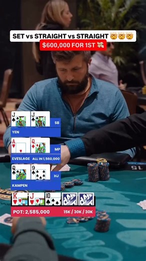 THREE PLAYERS ALL IN in a HUGE pot on Day 3 of the $3,500 WPT Seminole Rock ‘N’ Roll Poker Open Championship 😵 #wpt #poker #casino | World Poker Tour (WPT)