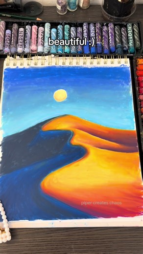Easy Oil Pastel Sand Landscape Art Tutorial