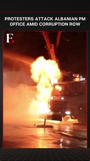 #FirstpostNews: Firebombs Thrown at Albanian PM’s Office as Corruption Row Sparks Protests | N18G