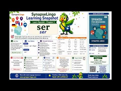 es learn A1 Book 1 Ch.2: ser | simple present basics