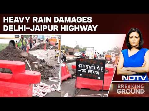 Heavy Rains Trigger NH-48 Cave-In, Massive Traffic Jam In Gurugram