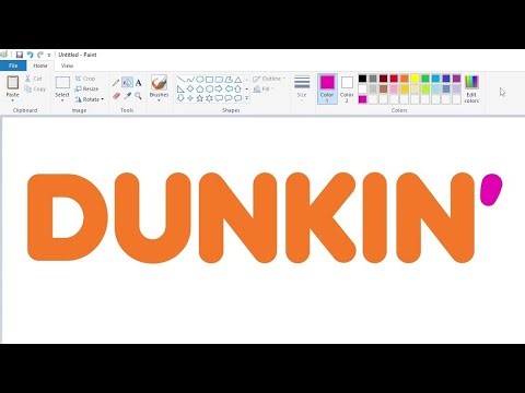 How to draw the Dunkin' Donuts logo using MS Paint | How to draw on your computer