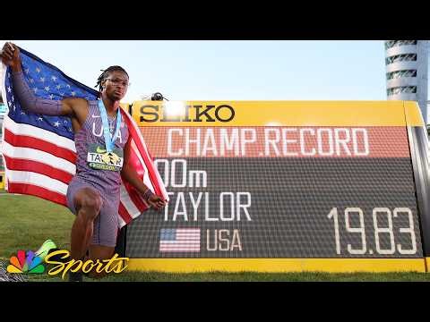 CHAMPIONSHIP RECORD: Tate Taylor obliterates 200m field to earn sprint double at U20s | NBC Sports