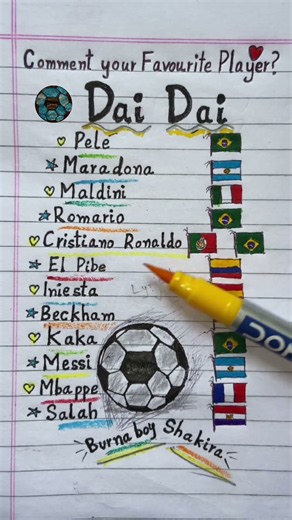 🏆⚽️ Dai Dai Football legends - Shakira & Burna boy (Lyrics)