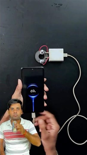 Magnet_iron Mobile Charger Hack ✅ | science project class 7th #shorts #diy #fyp #gems #experiment