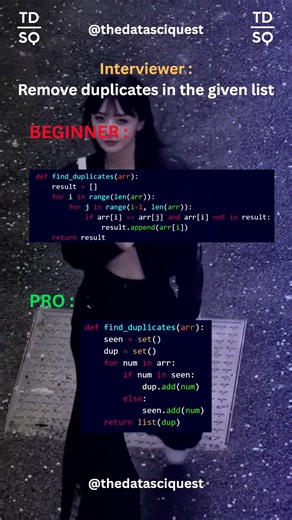 Python Interview Question: Find Duplicates in Array #tdsq #python #interview #job