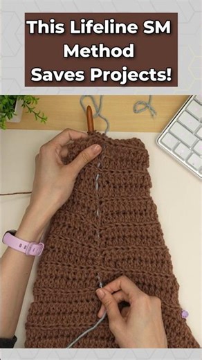 Never lose a stitch again lifeline technique #crochet #knitting #hack