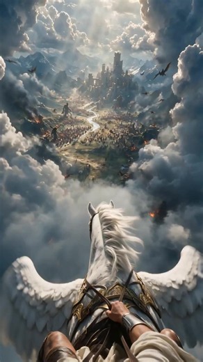 Pegasus going into battle 🦄 #pegasus #fantasy #cinematic #dragonrider