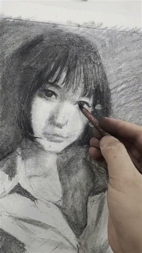 You are my beautiful girl #drawing #charcoaldrawing #portraitdrawing #charcoalshading