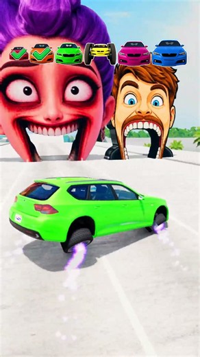 Rumi👻 X Mr Beast💈 VS Small & Big Cars🚘 Crash #beamngdrive #shorts