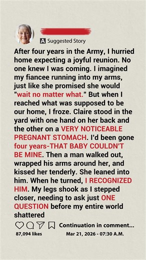 I came home from a four-year deployment expecting a tearful reunion. Instead, I found my fiancée in the yard—hugged, kissed, and very pregnant. And the man holding her was the last person I ever expected. My name’s Ethan, I’m 27, and until a few weeks ago, the Army owned my life. Four-year infantry contract overseas. Dust, bad coffee, worse chow, the same seven jokes recycled in every platoon, and a kind of exhaustion that lived in your bones. I’m 27, and until a few weeks ago, the Army owned my