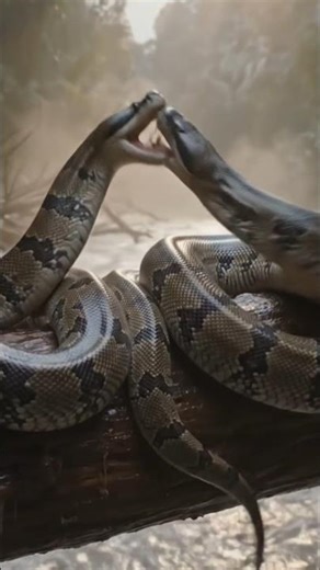 A massive explosion occurred as two snakes collided violently. #pool #usa