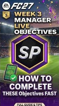 🚨 QUICK WAY TO COMPLETE THE NEW WEEK 3 MANAGER LIVE OBJECTIVES FOR 1,500 SP IN FC27🚨 #eafc #fc27 #SP