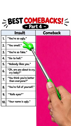 Best Comebacks! #comeback #language #learnontiktok #english