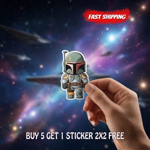 Boba Fett Vinyl Sticker: Star Wars Bounty Hunter Fan Art - Etsy