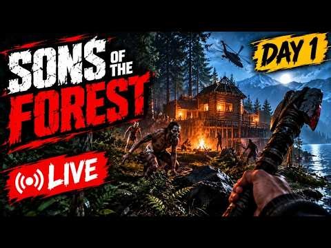 Sons of the Forest LIVE 🌲 | Day 1 – We Crashed on a Cannibal Island!